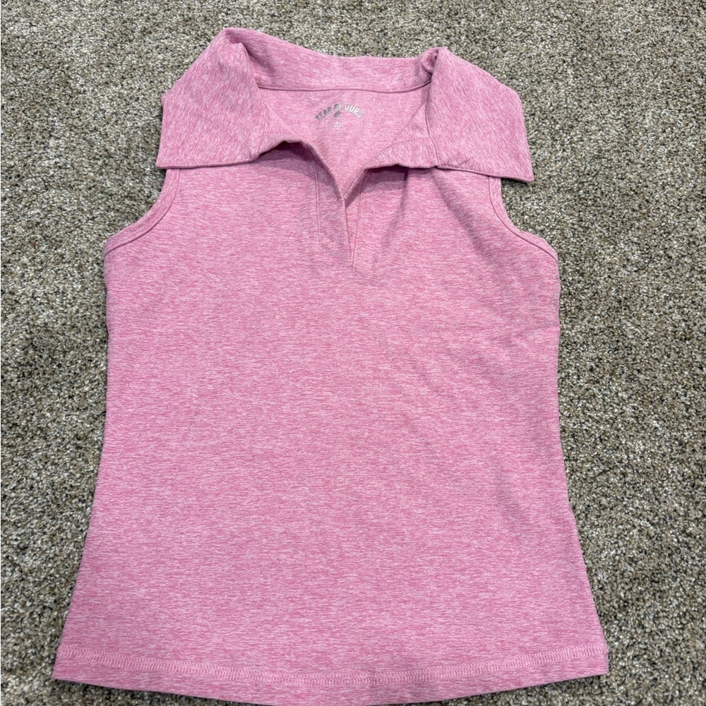 Year of ours pink collared sleeveless top small nwot